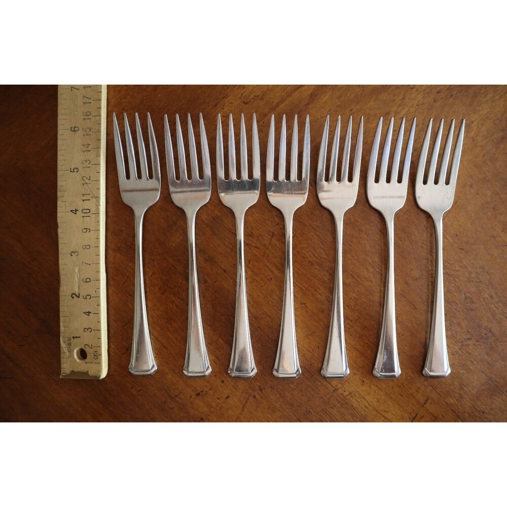 Lot Of 7x Oneida Maestro St Leger SSS Stainless Flatware Salad Forks 6.2” USA - Picture 1 of 8